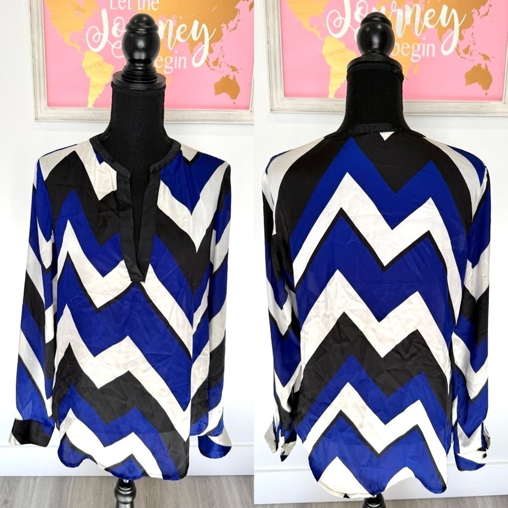 Lauren Ralph Lauren V-Neck Long Sleeve Blouse (S)